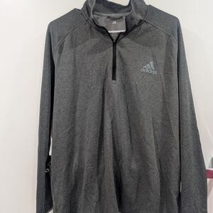 Adidas - Athletic 1/4 zip up Sweat shirt long sleeve Large Gray